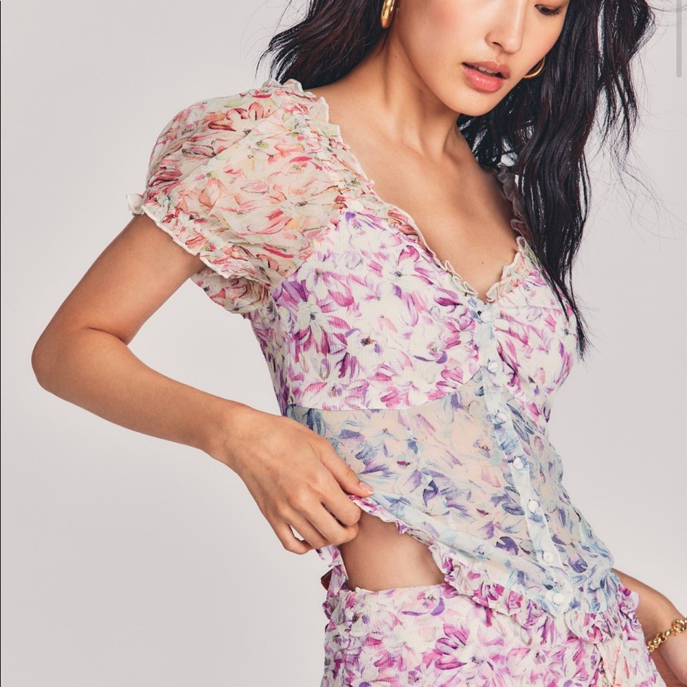 LOVESHACKFANCY Bryant Silk Top
$295